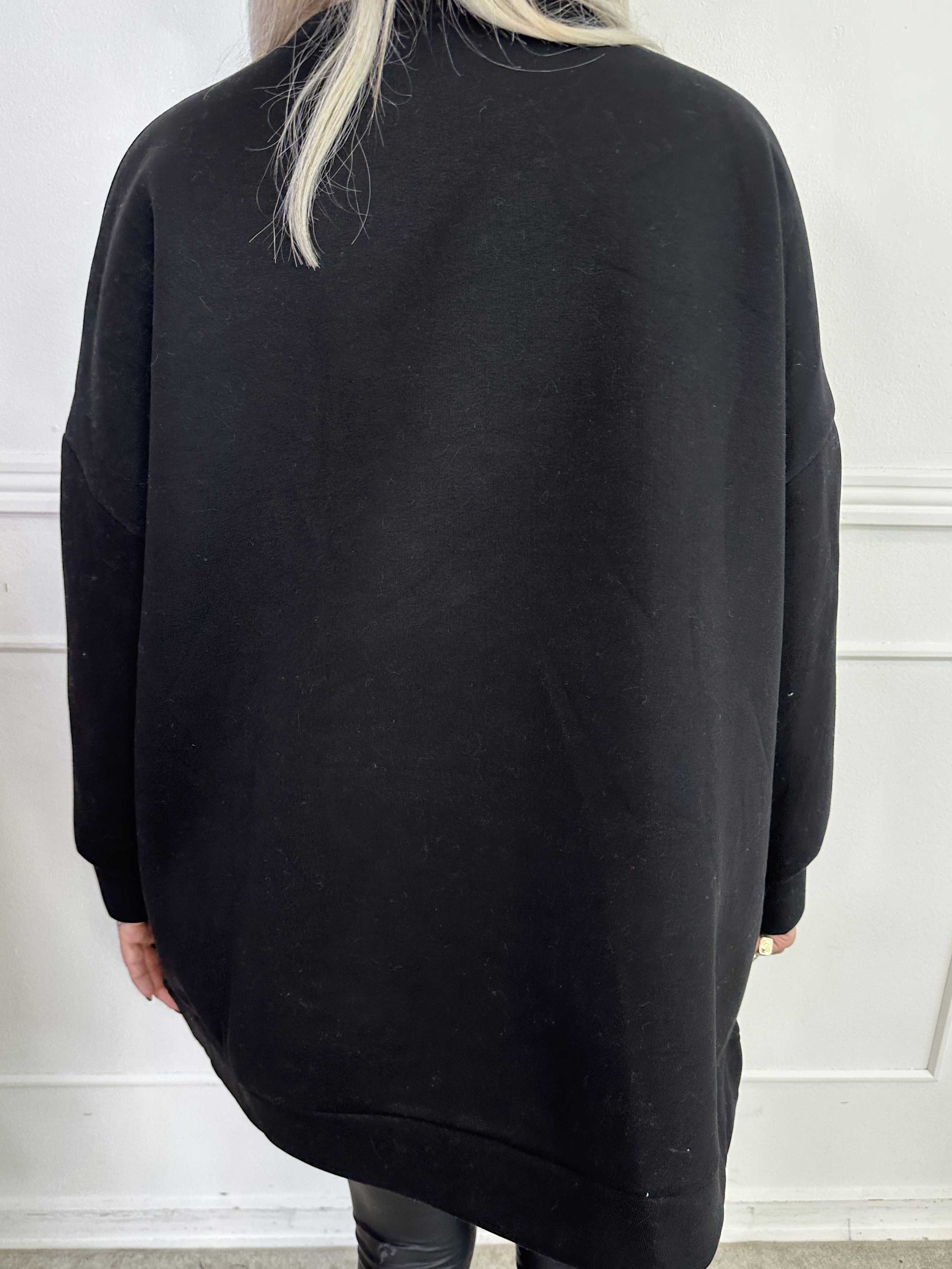 Thalassa - Oversized sweatshirt i bomuld med stor velour sløjfe